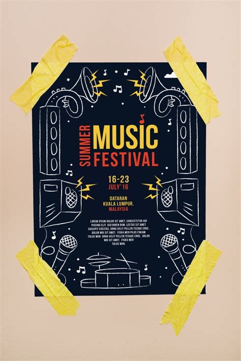 Music Festival Poster Mockup Psd Template