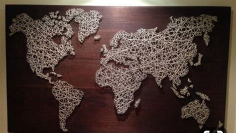 Brown With White Thread Work Wood World Map Art Size 300800 At Rs