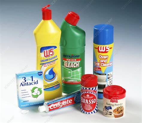 Alkaline Household Products Stock Image H1001305 Science Photo