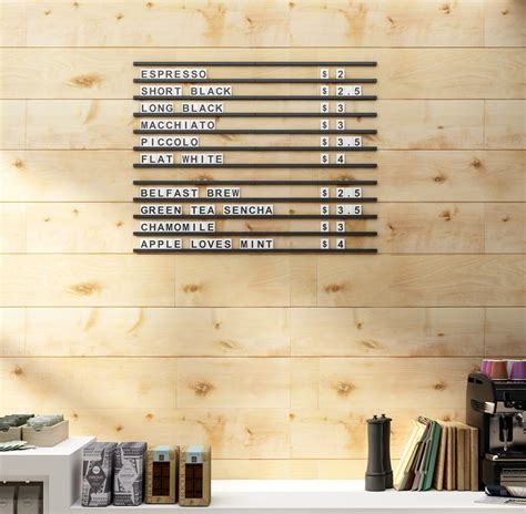 Cafe Menu Board Wooden Wall Menu Board Letter Tiles Display Etsy