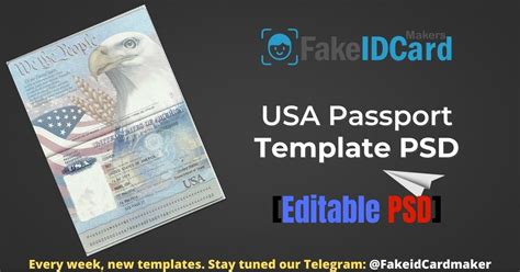 Fake Us Passport Template Psd Passport Template Id Card Template