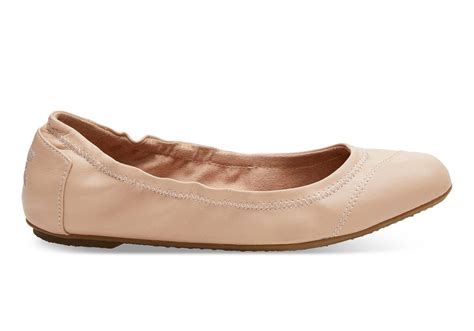 Toms Leather Nude Womens Ballet Flats In Natural Lyst