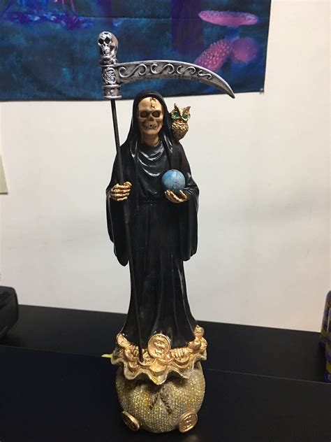 12 Negra Santa Muerte Statue Black Holy Death Grim Reaper Etsy