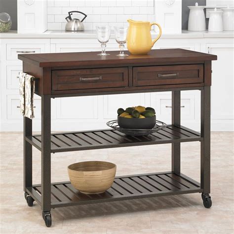 Shop all kitchen featured sales new arrivals clearance kitchen advice. Warm Chestnut Modern Rustic Wood Metal Rolling Kitchen ...