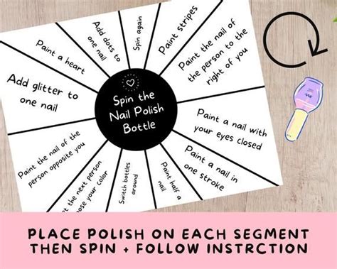 Printable Spin The Nail Polish Bottle Game For Tween And Etsy Nail