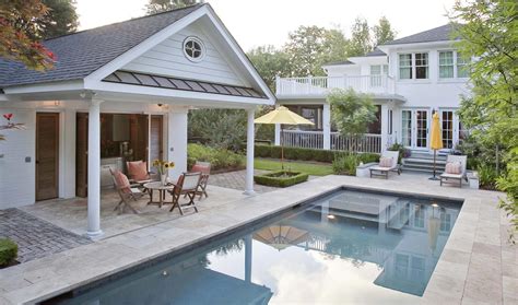 Outdoor Living Pool And Covered Outdoor Grill Space Simple Pool House