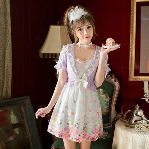 Princess Sweet Lolita Candy Rain Dress Sweet Chiffon Dressslim Lace