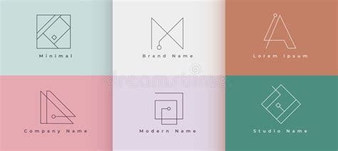 clean minimal logo design set of six stock vector illustration of elegant modern 185770847