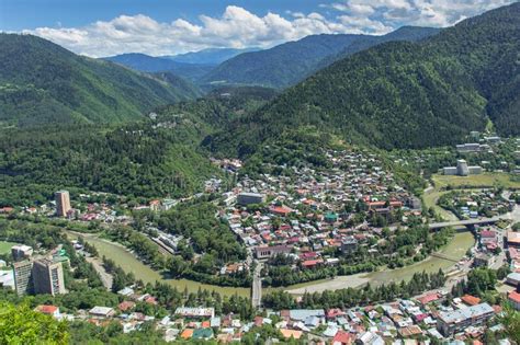 Aerial View Of Borjomi Georgiafamous For Its Mineral Water