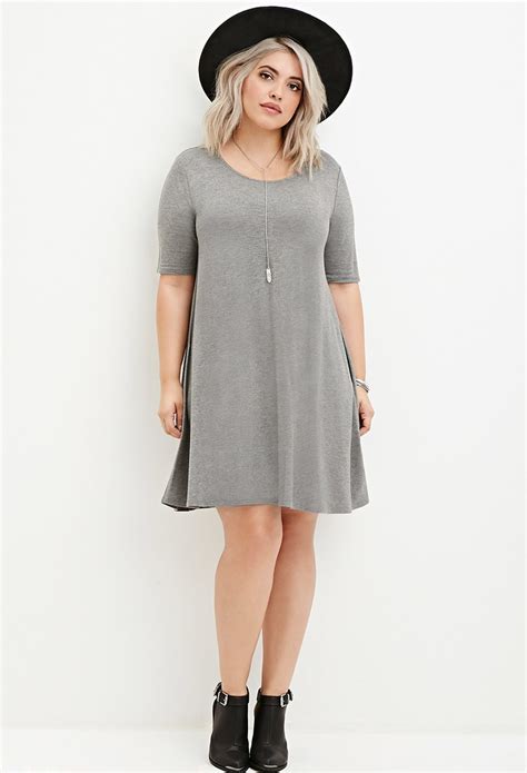 Lyst Forever 21 Plus Size Trapeze T Shirt Dress In Gray