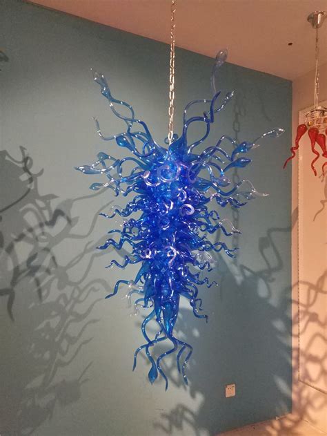 Pretty Blue Glass Art Lighting Dale Chihuly Crystal Chandeliers For