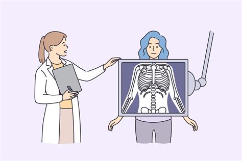 radiología y exploración corporal en el concepto de medicina personaje de dibujos animados de