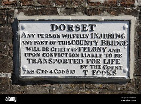 A Historic Warning Sign On A Bridge In Dorset Uk Stock Photo Alamy