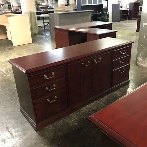 Refinished Desk And Credenza Set Office Furniture Warehouse