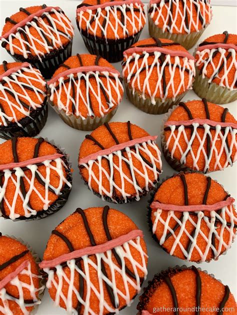 Pin By Courtney Brown On Birthday Party Ideas In 2020 Basketball Cupcakes Orange Food