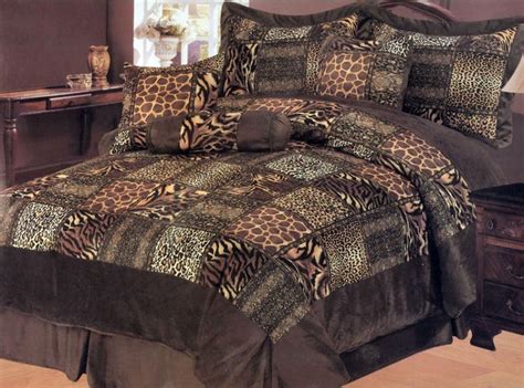 7 Pieces Leopard Animal Print Microfiber Bedding Comforter Set Queen Ebay