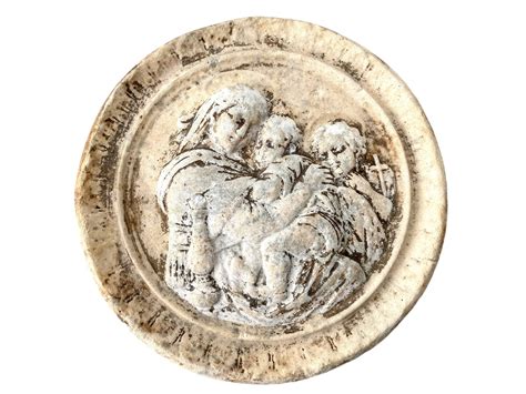 Antique French Plaster Saintly Woman Nun With Children Ornament Statue