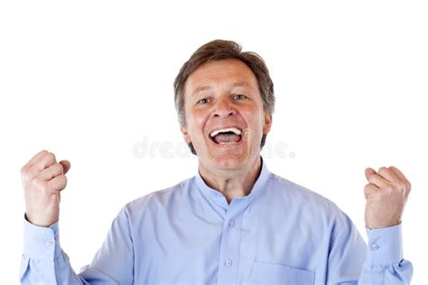 Attractivesuccesful Senior Man Cheering Happy Stock Photo Image Of
