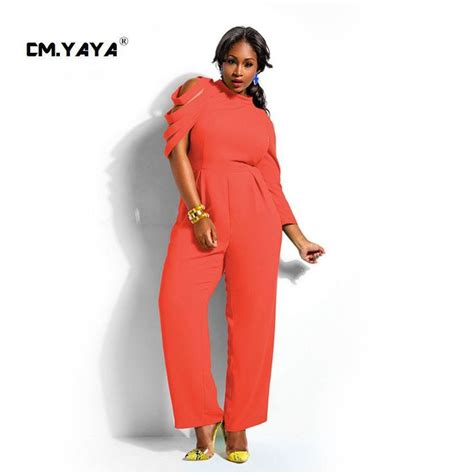 cmyaya 2016 new women casual summer orange asymmetrical sleeve o neck bandage full length plus