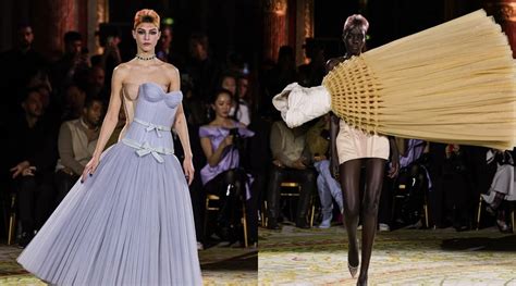 fashion house viktor and rolf stump everyone with bizarre topsy turvy gowns at paris haute couture