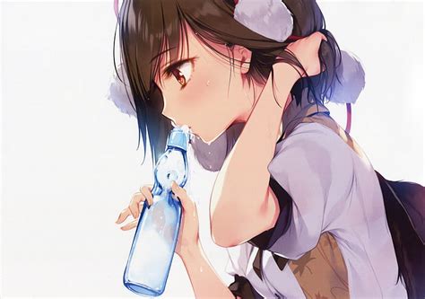 Cute Anime Girl Drinking Boba Anime Tea HD Wallpaper Peakpx