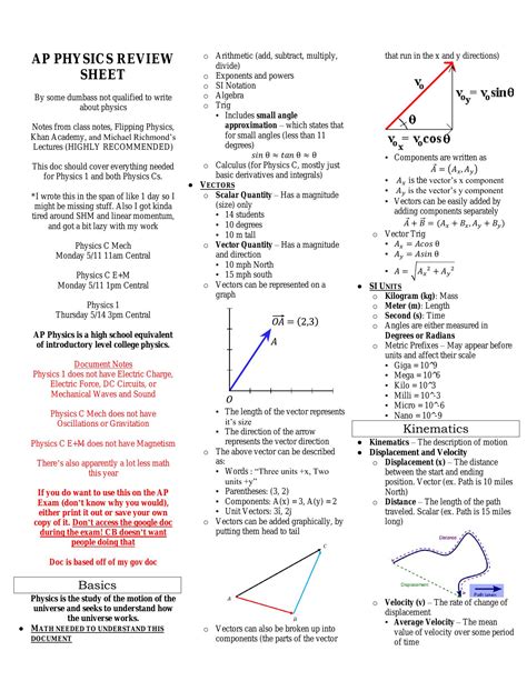 Ap Physics Review Sheet Converted Pdf Docdroid