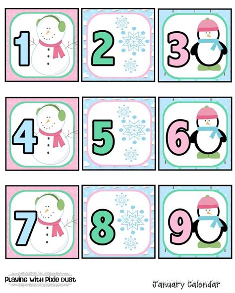 January Calendar Preschool Calendar January Calendar Calendar Numbers
