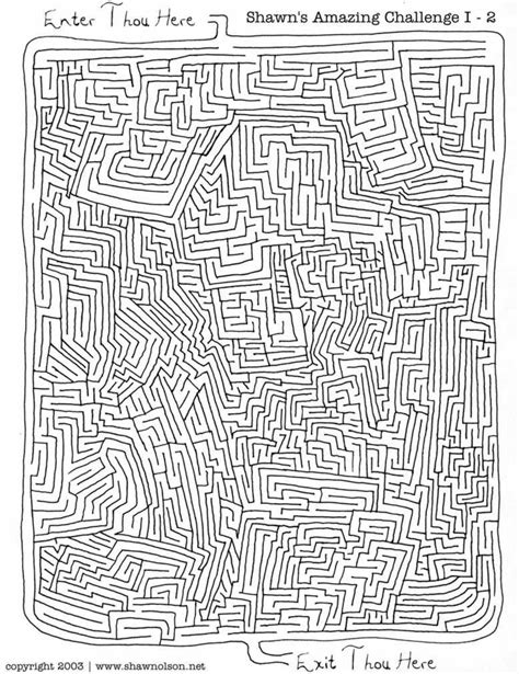Amazing Challenge Ii Maze Drawing Hard Mazes Fun Worksheets For Kids