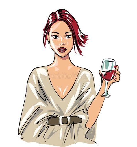 Schöne Frau Und Wein Weinglas Und Hübsches Mädchen Mädchen Trinken Wein Wein Getränke Glas