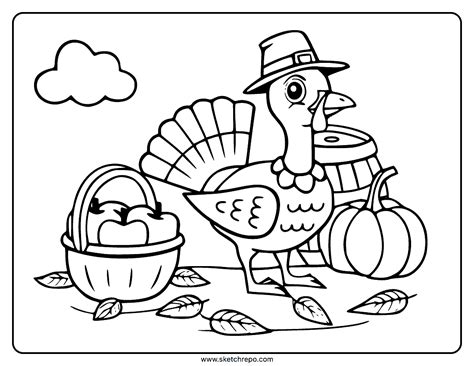 Thanksgiving Coloring Sheet Sketch Repo Coloring Library