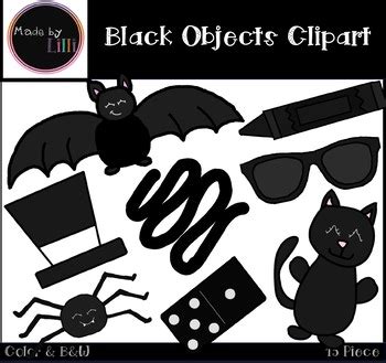 Black Color Objects Clipart By Made By Lilli Clipart TpT
