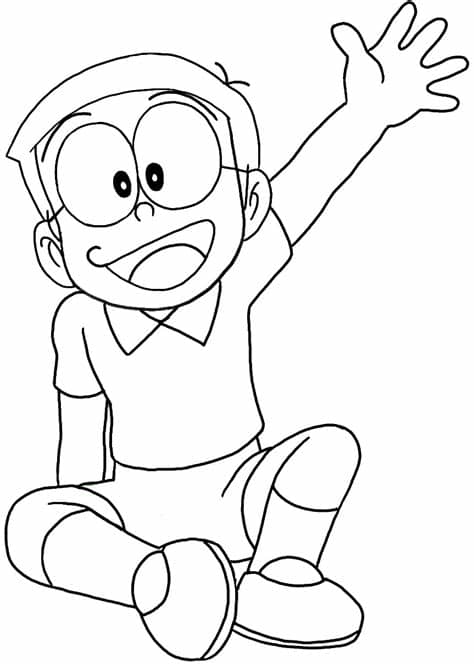 Kumpulan Sketsa Gambar Mewarnai Hitam Putih Kartun Nobita ...