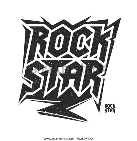 Rock Star Music Culture Lettering Illustration Stock Vector Royalty