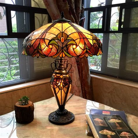 Chloe Lighting Tiffany Style Victorian Design Double Lit 2 1 Light Table Lamp