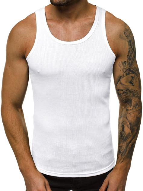 Camiseta Sin Mangas De Hombre Blanca Ozonee Jsnb002 Ozonee