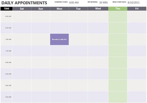 12 Free Sample Appointment Schedule Templates Printable Samples