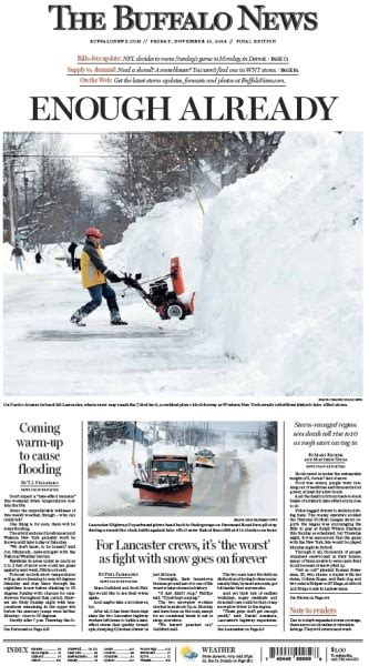 Front Pages Of The Buffalo News During Six Days Of
