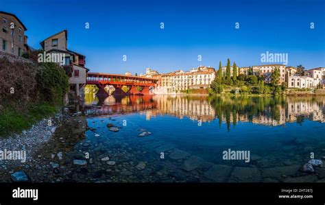 The Bridge Ponte Vecchio Ponte Degli Alpini Leading Over The River