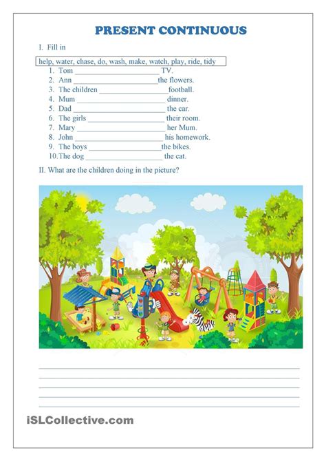 Present Continuous English Activities Learning English For Kids