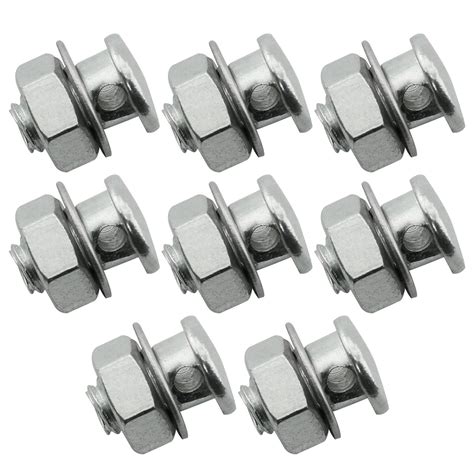 Zrmande 8pcs Brake Cable Regulator Clamp Lock Screw Bolt Locking Screw With Nuts And Washers For