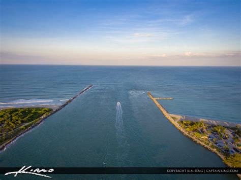 Fort Pierce Aerial Inlet Jetty Royal Stock Photo