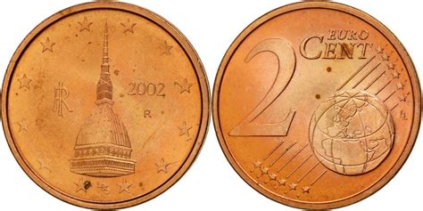 Italy 2 Euro Cent 2002 Copper Plated Steel Km211 European Coins