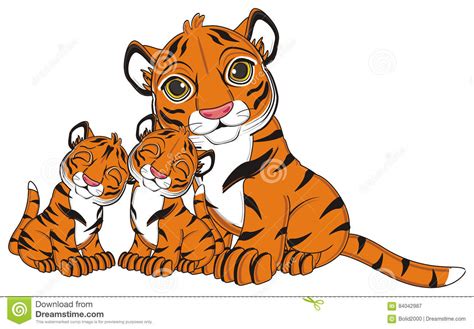 A Lot Of Tigers Stock Illustration Illustration Of Striped 84042987