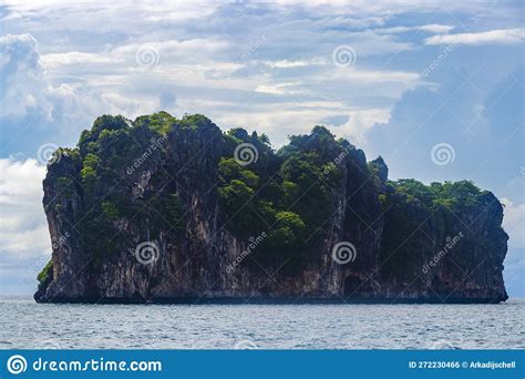 Limestone Rocks Hills Turquoise Blue Water Phang Nga Bay Thailand Stock