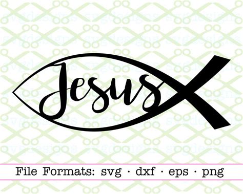 Jesus Fish Svg Dxf Eps And Png Digital Cut Files For Cricut Etsy