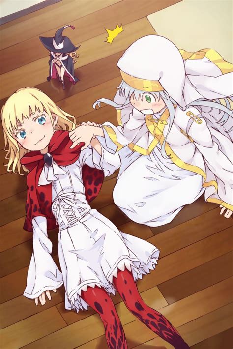 Two Anime Characters Sitting On The Floor In Front Of Each Other One With Long Blonde Hair