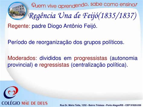 Regência Una De Feijó Resumo