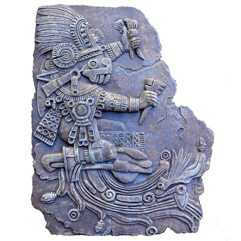Aztec Maya Artifact Carved Rite Sun Stone Sculpture Statue Sculpture By