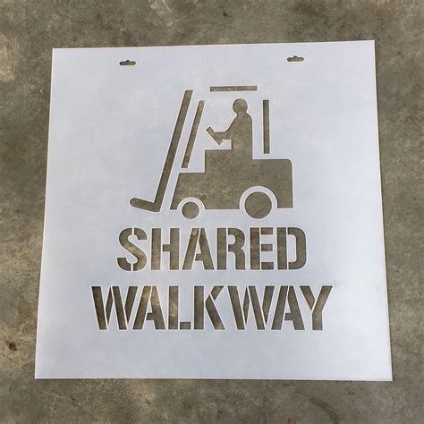 Forklift Stencil With Shared Walkway Warehouse Stencils Safty
