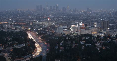 Ultra Hd 4k Los Angeles Skyline Aerial View Hollywood By
